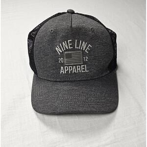 Nine‎ Line Apparel Gray Solid Mesh Snap Back Truckers Cap Hat Military Vets